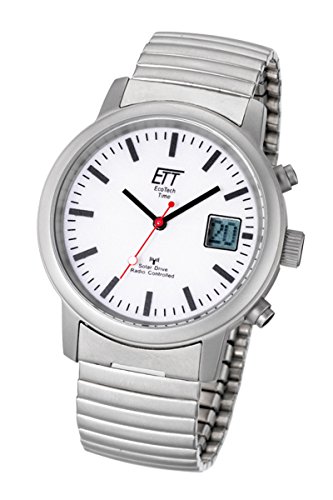 ETT Eco Tech Time Funk Solar Herren Uhr Chronograph mit Edelstahl Armband EGS-11187-11M