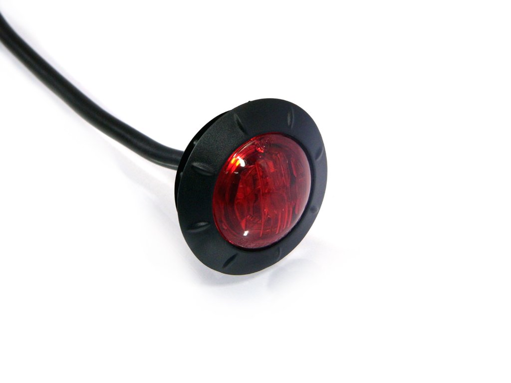 Motorrad Brems/Rücklicht - Einbau Led - 2" 50mm - Rote Lichtscheibe für Café Racer