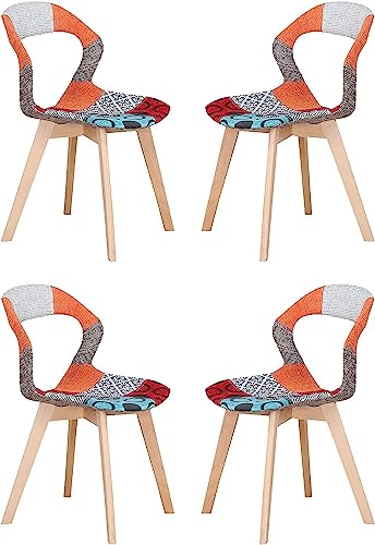 N/A Set 4 Stück Kreative einfache Esszimmer Stuhl aus Kunststoff Rückenlehne Armlehne Beine Moderne für Küche zu Hause Restaurant Café Wohnzimmer Stuhl Stuhl