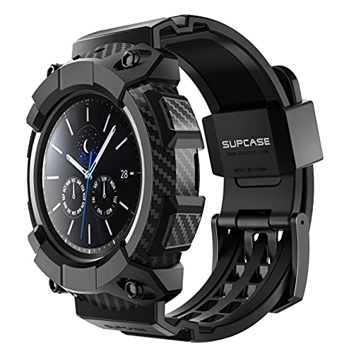 SUPCASE Armband für Galaxy Watch 3 [45mm] Robust Hülle Ersatzarmband Sport Band Bumper Case Schutzhülle [Unicorn Beetle Pro] (Schwarz)