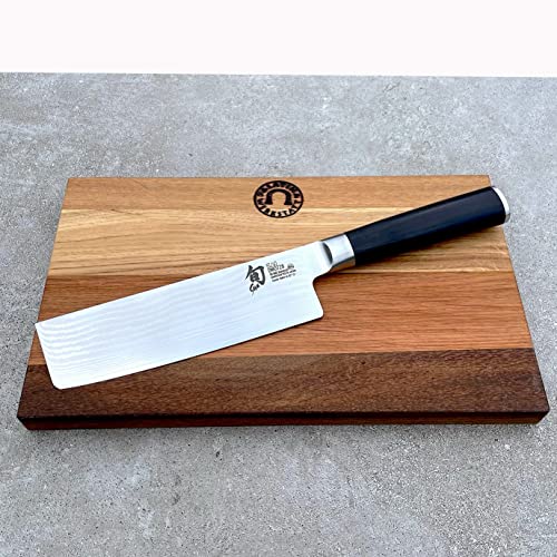 Kai Shun Classic Geschenkset | DM-0728 | ultrascharfes Nakiri Messer 16,5 cm | + Schneidebrett aus Fassholz (Eiche) 30x18 | VK: 245,- €