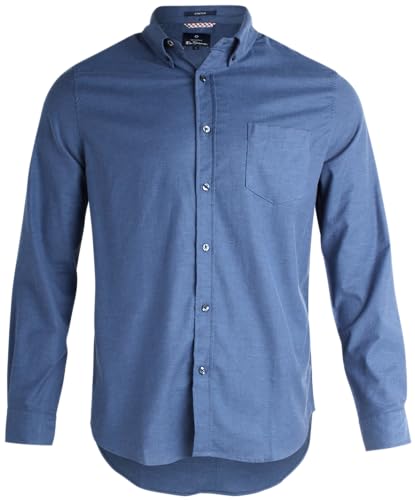 Ben Sherman Herren Button Down Hemd - Klassische Passform Langarm Button Down Hemd - Casual Dress Shirt für Männer (S-XL), Dunkelblau, Mittel