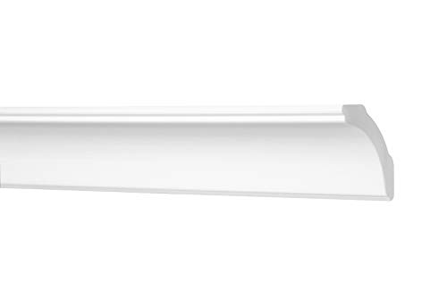 Zierleisten Sparpaket E-43 | leicht und stabil | extrudiertes Styropor | Stuckprofile | Decken-/ und Wandübergang | modern weiß | dekorativ | XPS | 50 x 50 mm | 20 Meter