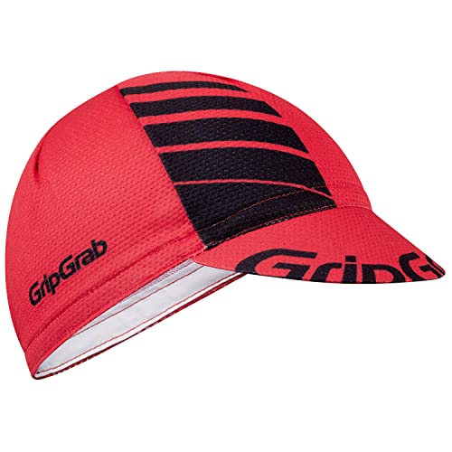 GripGrab Unisex Leichte Sommer Cap Headwear Cycling, Rot/Schwarz, S/M (54-59 cm)