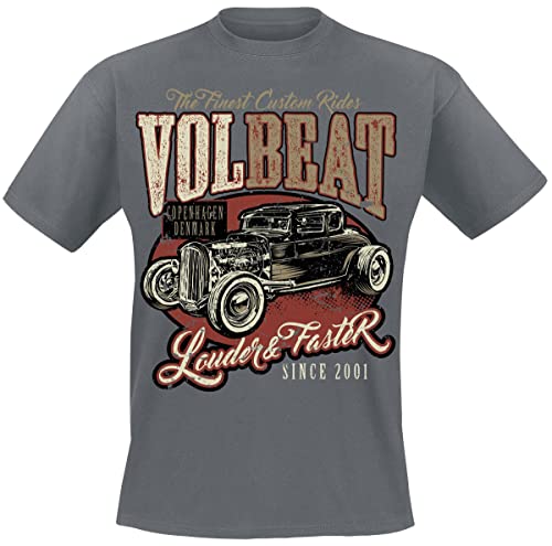 Volbeat Louder and Faster Männer T-Shirt grau XXL 100% Baumwolle Band-Merch, Bands, Nachhaltigkeit