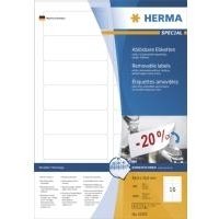 HERMA Movables - Selbstklebende Etiketten - weiß - 88,9 x 33,8 mm - 1600 Stck. (100 Bogen x 16) (10303)