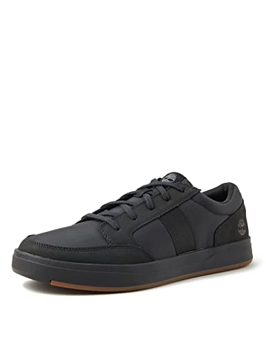 Timberland Herren Davis Square Fabric and Leather Oxford Basic Sneaker, Black Nubuck, 44 EU