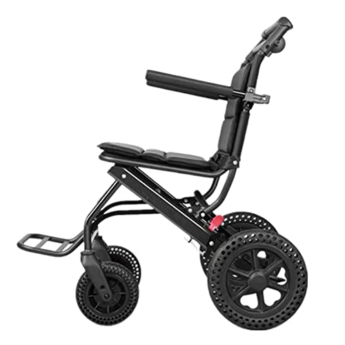 Manuelle Rollstühle Leichter Zusammenklappbarer Rollstuhl ， Leichter 12-Zoll-Rollstuhl Mit Eigenantrieb Und Stoßdämpfenden Wabenrädern Mit Begleitbremsen