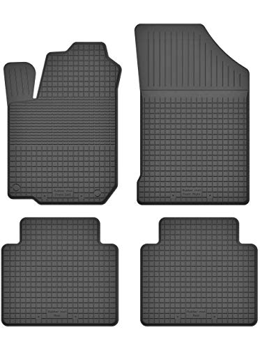 Gummimatten Fußmatten 1.5 cm Rand kompatibel mit Citroen C6 (Bj. 2005-2013) ideal angepasst 4 -Teile EIN Set