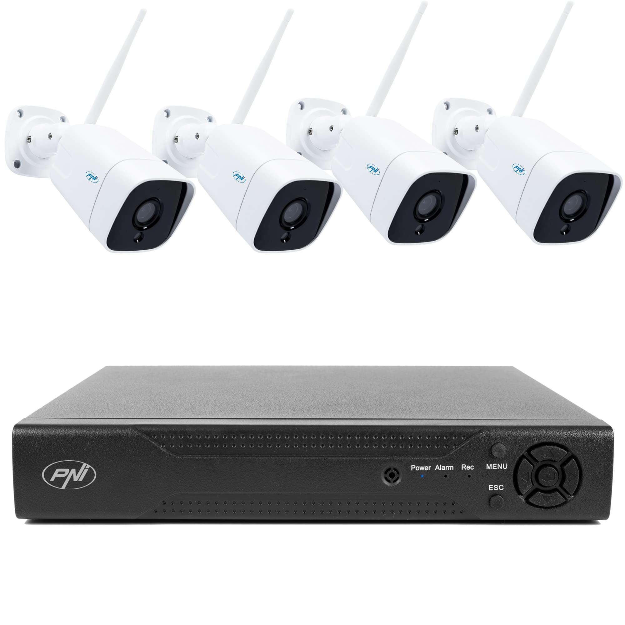PNI NVR House IP716 Videoüberwachungspaket und 4 IP55 Kameras, 5MP