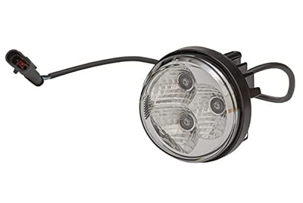 HELLA - LED-Tagfahrleuchte - 90mm - 24/12V - rund - Lichtscheibenfarbe: glasklar - LED-Lichtfarbe: weiß - Kabel: 500mm - Stecker: AMP - links - Menge: 1 - 2PT 009 599-111