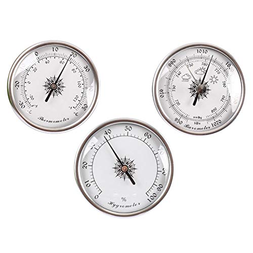 JINYISI Barometer, Thermometer, Hygrometer, Barometer, Barometer für Zuhause, barometrisches Manometer, 3 Stück/Set analoge Wetterstation