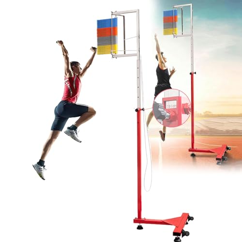 SATSAT Vertikaler Sprungtester mit Stabiler Basis, 5,5–11,8 Fuß vertikales Sprung-Trainingsgerät, Trainingshilfe für Volleyball-Slam-Dunk, vertikales Sprungtest-Stab-Werkzeug