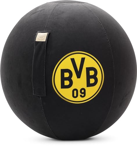 MAGMA Sitzball BVB VIP Sitting Ball Größe 65 cm Ø in schwarz Sitzmöbel Wohnaccessoire mit Griff