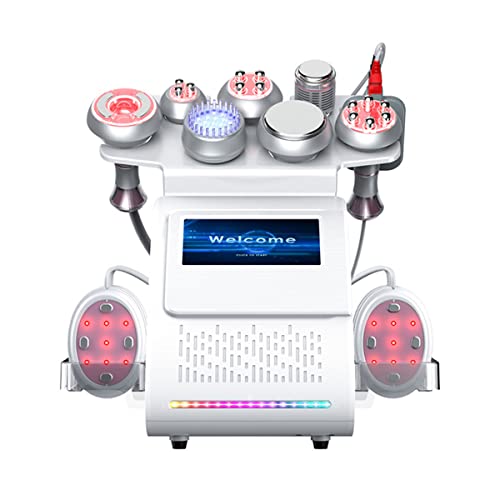 WOLWES Multifunktionale 9-in-1-Massage-Fettverbrennungsmaschine, mit 3 RF-Köpfen, 1 Unterdruckkopf, 1 80K-Fettverbrennungskopf, 1 Bio&LED, 2 EMS-Kopf, 1 Kaltkopf, Formung, Muskelentspannung