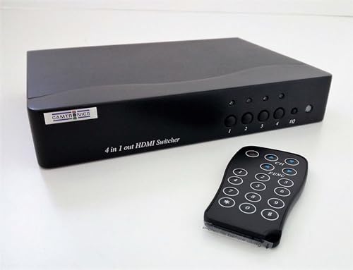 Camtronics HS04 4-Signal HDMI Switch 1080P Fernbedienung im Lieferumfang enthalten.