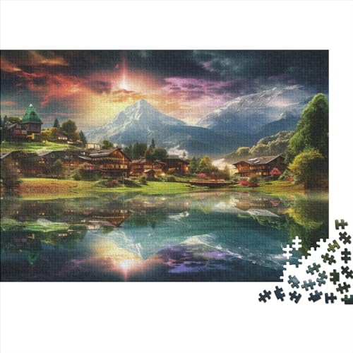 Small Village in The Alps Puzzles 500 Teile Für Erwachsene Puzzles Für Erwachsene 500 Teile Puzzle Lernspiele Ungelöstes Puzzle 500pcs (52x38cm)