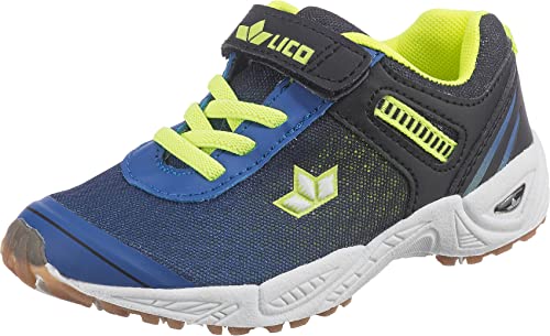 Lico Unisex-Kinder Barney VS Multisport Indoor Schuhe, Blau/Schwarz/Lemon, 28 EU