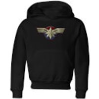 Captain Marvel Chest Emblem Kids' Hoodie - Black - 3-4 Jahre - Schwarz