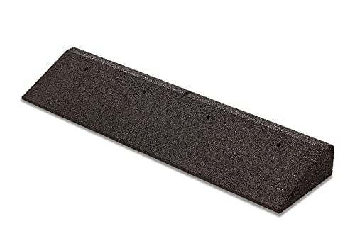 bepco Bordsteinkanten-Rampe aus Gummifasern (schwarz) - Auffahrrampe - Türschwellenrampe mit eingelagerten Unterlegscheiben zur Befestigung (100 x 25 x 6 cm)
