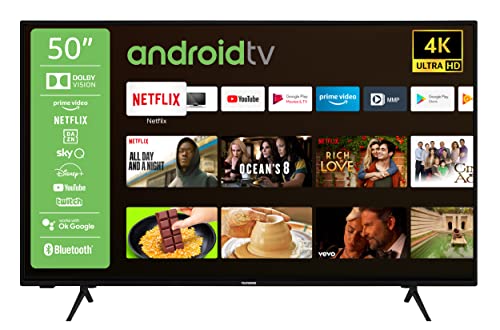 Telefunken XU50AJ610 50 Zoll Fernseher/Android Smart TV (4K UHD, HDR Dolby Vision, LED, Triple-Tuner, WLAN, Bluetooth, Google Assistant) [2022]