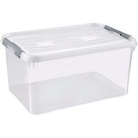 Allibert "praktischer Plus Aufbewahrungsbox mit Deckel, transparent/Silber, 50 Liter