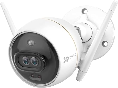 EZVIZ C3X 1080p H.265 Überwachungskamera aussen mit Dual-Objektiv, Farbige Nachtsicht, Personendetektion IP67 wasserdicht 2.4Ghz WLAN und LAN IP Kamera Videoüberwachung Kompatibel mit Alexa