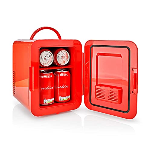 NEDIS Tragbare Mini-Kühlschrank | 4 l | AC 100-240 V / 12 V | Red