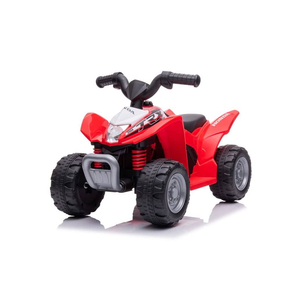 Sport1 Elektro-Quad für Kinder, Replik Honda TRX 250X, Kindermotorrad 6 Volt, Geschwindigkeit 2,8 km/h, Maße: 65,5 x 38,5 x 43,5 cm, für Kinder bis 20 kg, wiederaufladbar, mit Ladegerät, rot