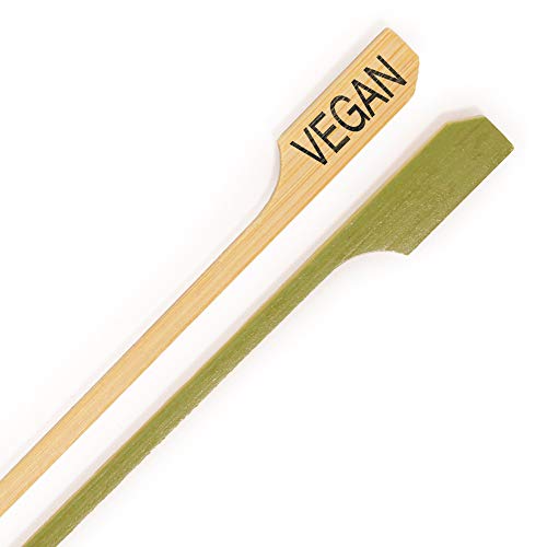 BambooMN - Vegane Etikettenmarker, Bambus, Paddel-Picker, 9 cm, 300 Stück