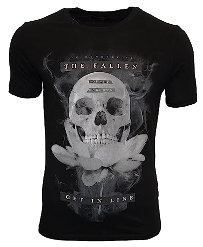 Religion Clothing Herren T-Shirt Lotus Skull-Schwarz-S