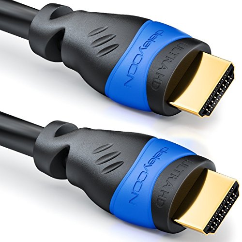deleyCON 25m HDMI Kabel - Kompatibel zu HDMI 2.0a/b/1.4a - 4K UHD 2160p (4096x2160 Pixel) Full HD HDTV 1080p HDCP Dolby Ethernet LCD LED OLED - Schwarz