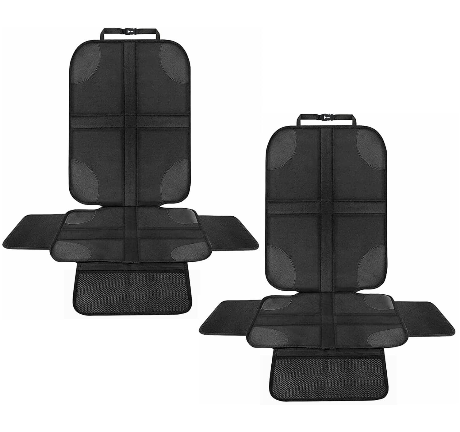 Beshine Kindersitzunterlage Autositzschoner, 2 Stück ISOFIX Geeigneter Sitzschoner Auto Kindersitz, Wasserdichter Autositzauflage mit Netztaschen und Seitenschutz