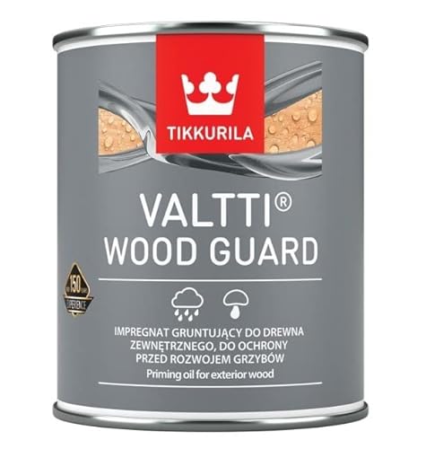Tikkurila Holzlack Holzfarbe Bootslack Möbelfarbe für Innen & Außen Valtti Wood Guard Imprägnierung 0,9 L - farblos