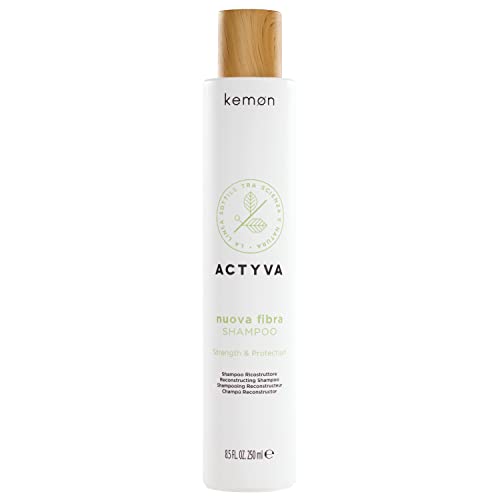 Kemon Actyva Nuova Fibra Shampoo Velian - Kräftigungs-Shampoo für geschädigtes Haar, Repair-Shampoo für geschmeidige und kompakte Haare - 250 ml
