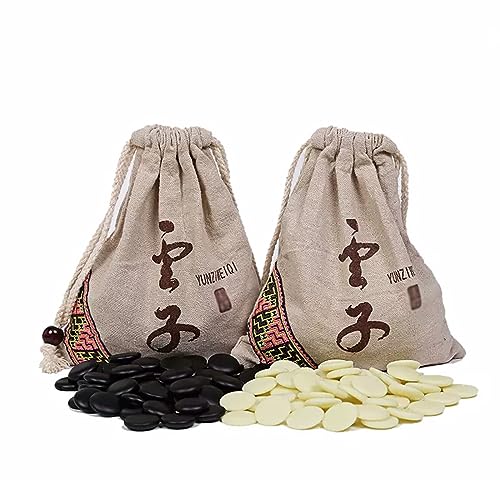 Go Pieces Stone 180 White and 181 Black Go Stones Old Yunzi Go Game Stones Set Weiqi Stones (Größe : Medium)