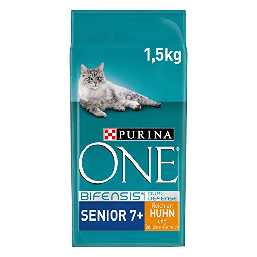 PURINA ONE BIFENSIS SENIOR 7+ Katzenfutter trocken, reich an Huhn, 6er Pack (6 x 1,5kg)