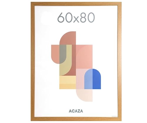 ACAZA Bilderrahmen 60 x 80 cm, MDF Holz für Fotowand, großer Fotorahmen für Poster oder Bilder als Bilderwand Deko, Warme Eiche