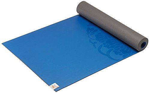 Gaiam Yogamatte – Premium 5 mm Dicke rutschfeste Trainings- und Fitnessmatte für Hot Yoga, Pilates & Bodentraining (68 L x 24 B x 5 mm) – Blau