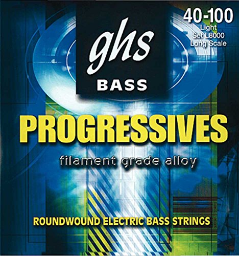 GHS Progressives - L8000 - Bass String Set, 4-String, Light, .040-.100