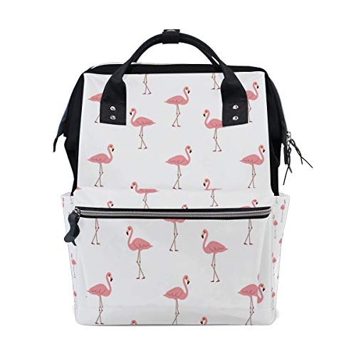 Wowprint Wickeltasche, niedliches rosa Flamingo-Windeltasche, große Kapazität, Organizer, multifunktionaler Reise-Rucksack für Babypflege