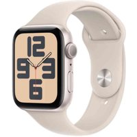 Apple Watch SE (GPS) - 44 mm - Starlight Aluminium - intelligente Uhr mit Sportband - Flouroelastomer - Starlight - Bandgröße: S/M - 32GB - Wi-Fi, Bluetooth - 32,9 g (MRE43QF/A)