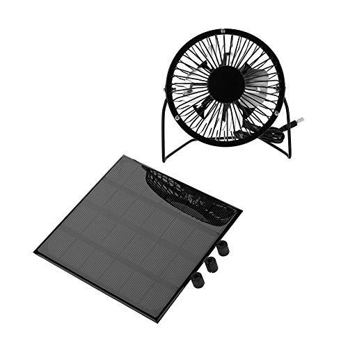Mini-USB-Lüfter, Keenso Solar Ventilator, 3W 6V Camping Solarpanel mit USB-Ausgang USB Mini Fan DIY Mini Sonnenkollektor