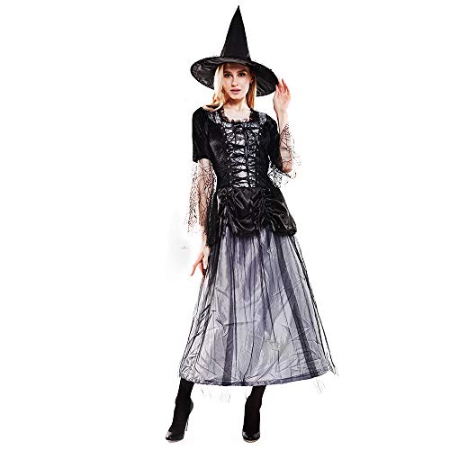 EraSpooky Damen Renaissance Spinnen Hexe Halloween Kostüm