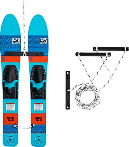 MESLE Wasser-Ski Wake Star 118 cm, Kinder Trainer-Ski bis 45 kg Körpergweicht, Set mit Leine und Trainer Bar, Farbe:rot