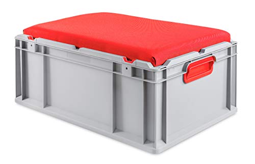 aidB Eurobox Seat Box, Griffe geschlossen, 600x400x220mm, 1 St, rot