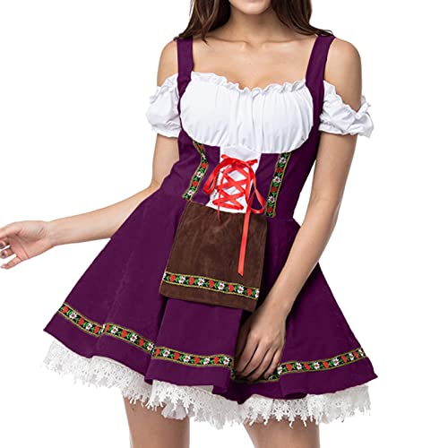 BDUBZ Mittelalterliches Kostüm für Damen, Trompetenärmel, irisches Hemdkleid mit Korsett, traditionelles Kleid, Halloween, Damen, M, Cosplay-Kostüme, Cosplay-Kostüme für Paare