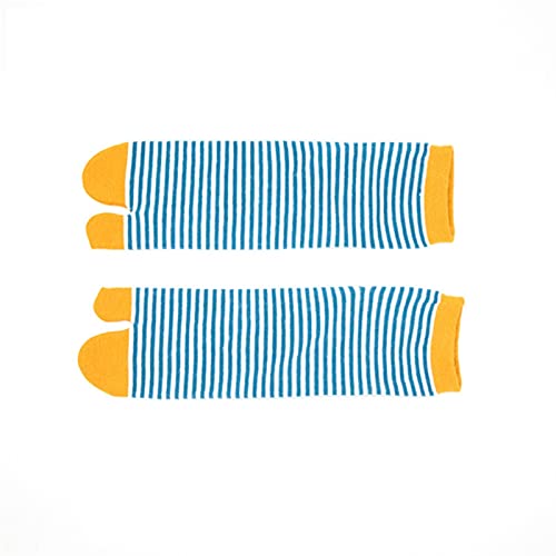 xinxinchaoshi Socken 5 Paare Männer Frauen Tabi Socken Split 2 Toe Sandalen Ninja Flip Flop Slipper Gestreifte Paare Kurze Socke Söckchen (Color : C, Size : Men(eu39-43))