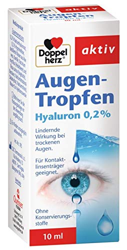 Doppelherz Augen-Tropfen Hyaluron 0,2%, bei trockenen Augen, 2 x 10ml