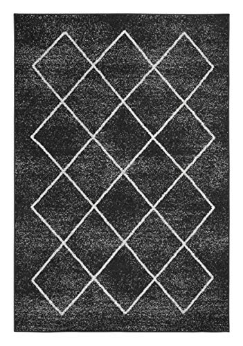 Webteppich Bolonia Ornament-Muster Läufer modern Polypropylen Öko-Tex 100 Teppich in anthrazit, 120 cm x 170 cm
